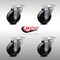 Service Caster 4 Inch SS Soft Rubber Wheel Swivel Top Plate Caster Set SCC-SS20S414-SRS-4 - alternate 2